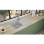 Single Bowl Grey Composite Kitchen Sink with Reversible Drainer- Rocklite Milton 860x500mm