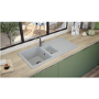 1.5 Bowl Grey Composite Kitchen Sink with Reversible Drainer- Rocklite Milton