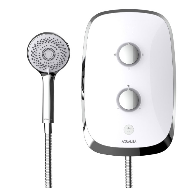 GRADE A1 - Aqualisa eMOTION Electric Shower - 10.5kw - Arctic White