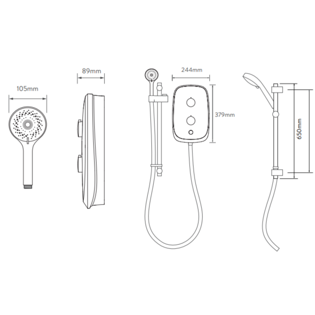 GRADE A1 - Aqualisa eMOTION Electric Shower - 10.5kw - Arctic White