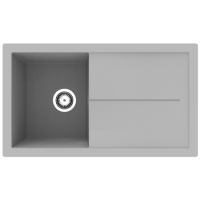 Single Bowl Grey Composite Kitchen Sink with Reversible Drainer- Rocklite Milton 1000x500mm