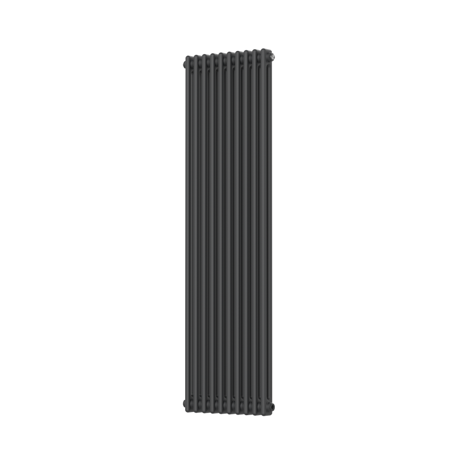 GRADE A1 - Anthracite Vertical 2 Column Traditional Radiator 1600 x 470mm - Nambi