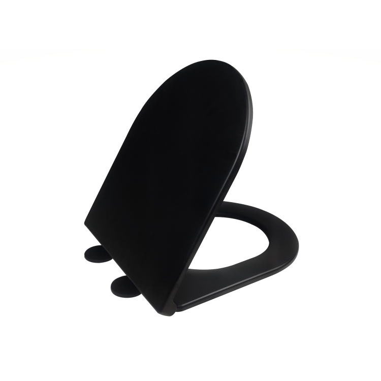 Matt Black Round Soft Close Toilet Seat - Newport