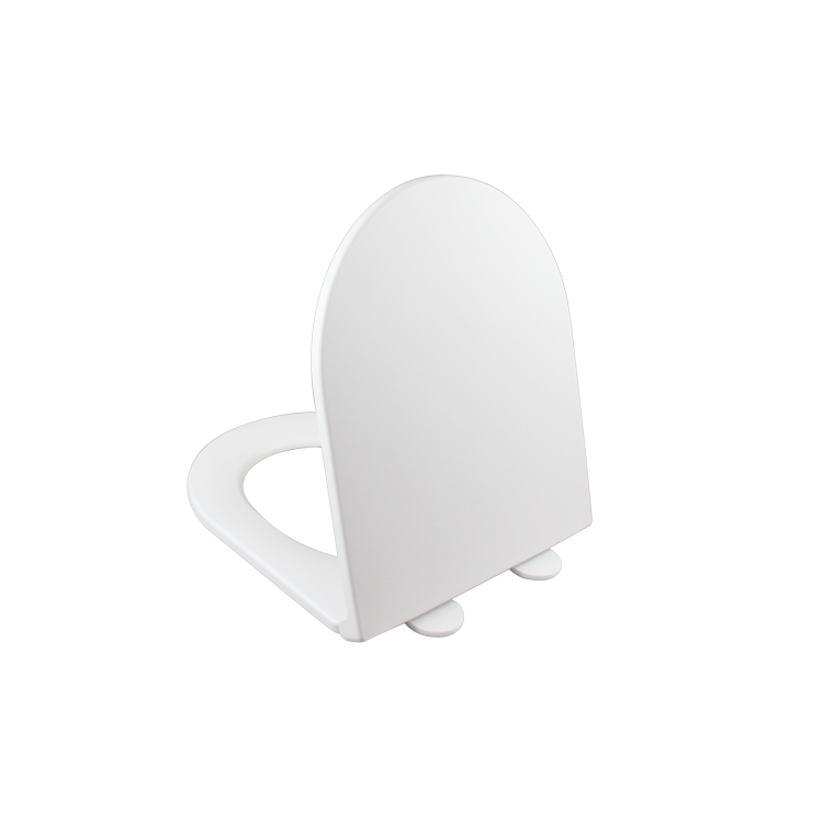 GRADE A1 - Matt White Round Soft Close Toilet Seat - Newport