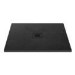 800x800mm Square Shower Tray with Grate - Black Stone Resin Slate Effect - Sileti