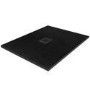 800x800mm Square Shower Tray with Grate - Black Stone Resin Slate Effect - Sileti