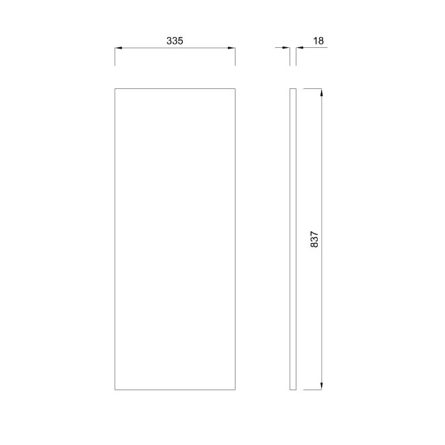 White End Panel For Fitted Bathroom Furniture- Ontario