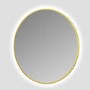 GRADE A1 - Round Brass Backlit Heated Bathroom Mirror with Lights 800mm – Orion