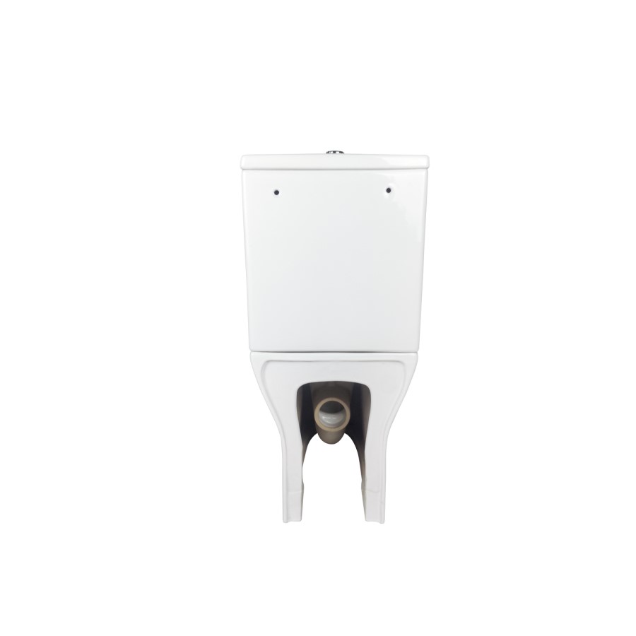 GRADE A1 - Close Coupled Rimless Closed Back Toilet with Soft Close Seat - Palma