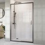 GRADE A1 - 1200mm Gunmetal Grey Sliding Shower Door 8mm Glass - Pavo