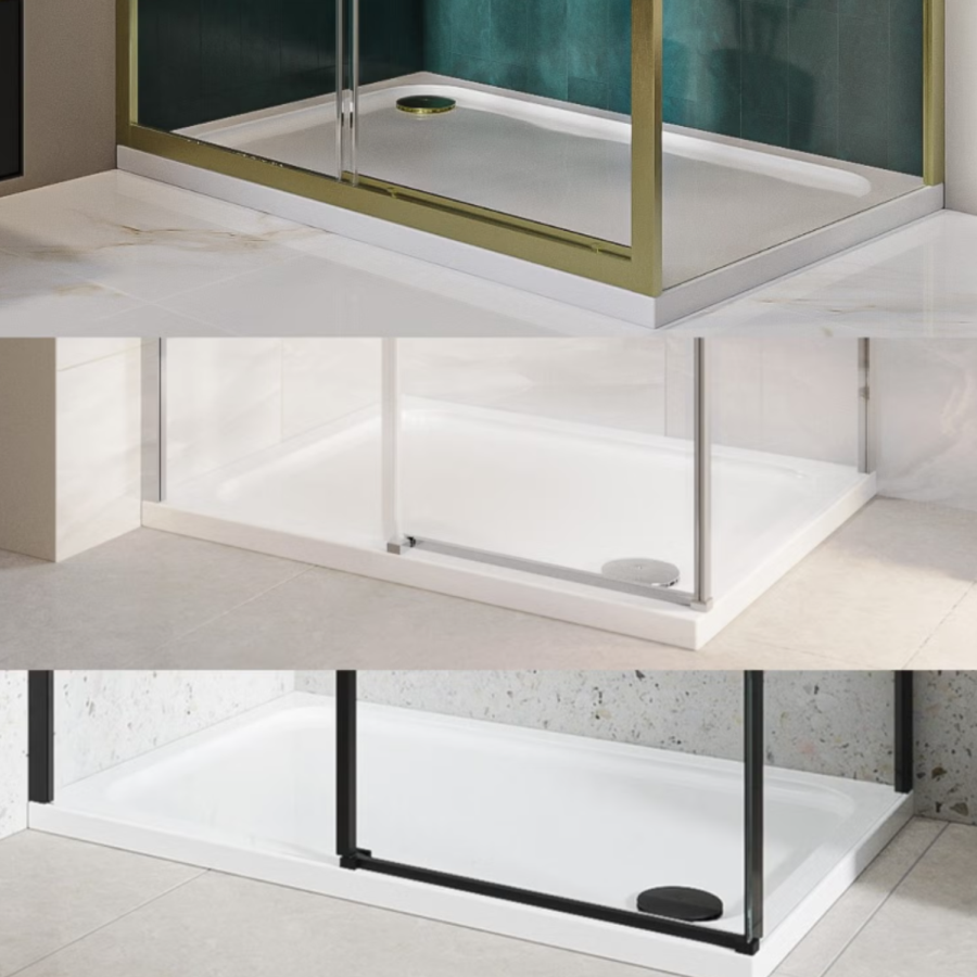 1600x800mm Rectangular Shower Tray - White Acrylic Stone Resin - Pearl