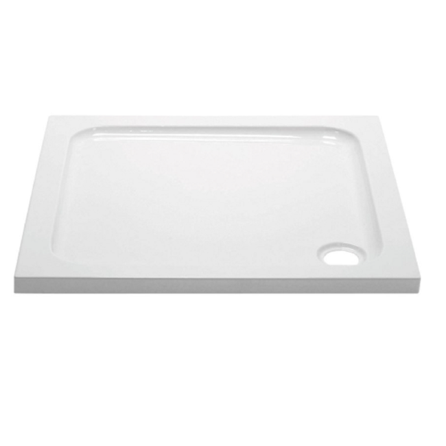 GRADE A2 - 800x800mm Square Shower Tray - White Acrylic Stone Resin - Pearl