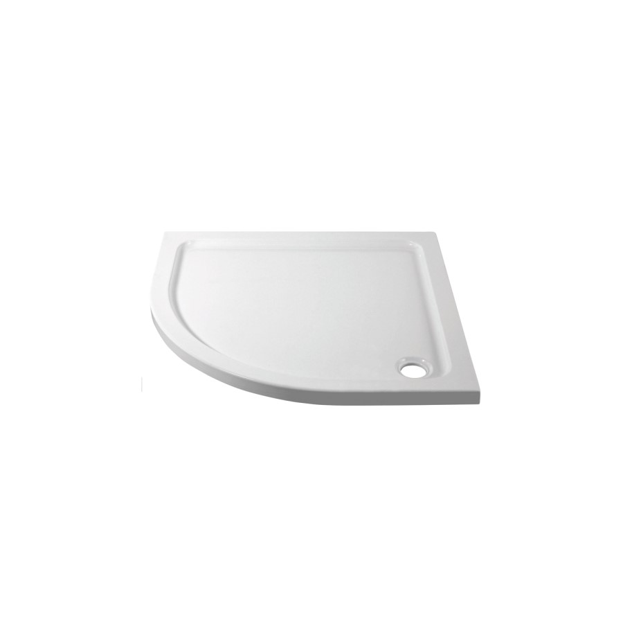 GRADE A1 - 900x900mm White Acrylic Capped Stone Resin Quadrant Shower Tray - Pearl