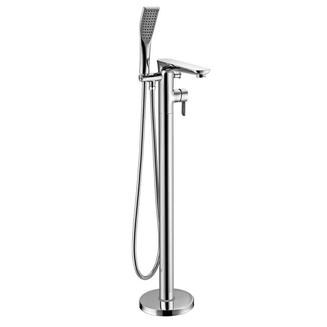 Chrome Freestanding Bath Filler Shower Mixer Tap - Perry