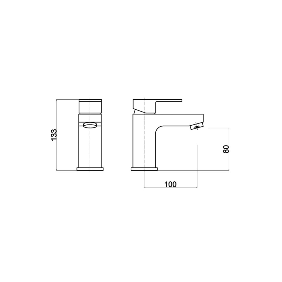 Ultra Mono Basin Mixer Tap - Free Waste