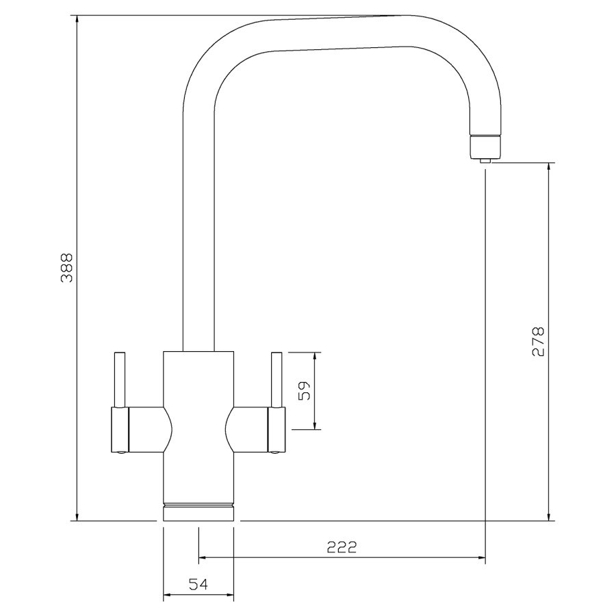 Abode PT1003 Pronteau Project 4 in 1 Instant Hot & Filtered Water Tap - Chrome