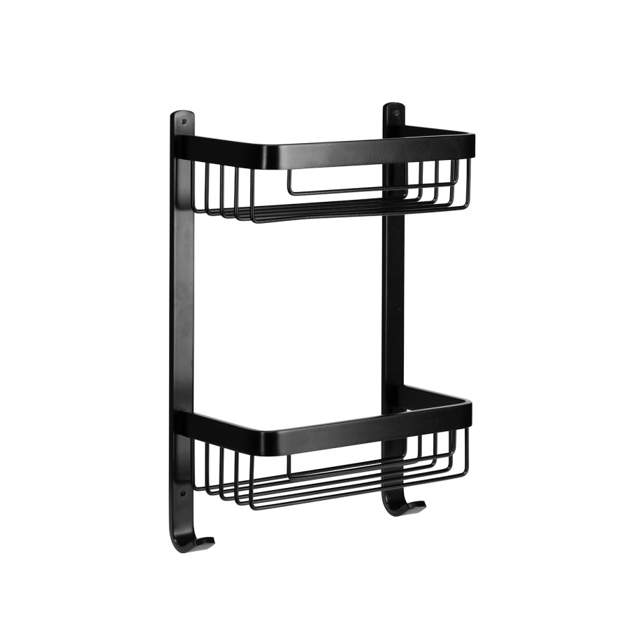 Black 2 Tier Shower Caddy - Croydex