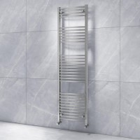 Curved Chrome Vertical Bathroom Towel Radiator - 1800 x 500mm