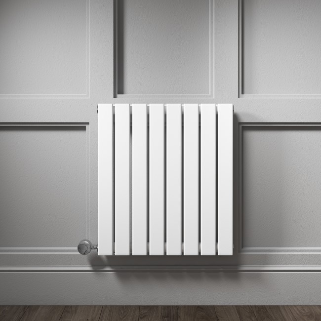 Horizontal White Flat Panel Radiator - 600 x 600mm