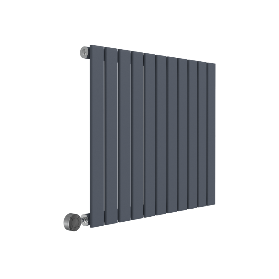 Horizontal Anthracite Grey Flat Panel Radiator - 600 x 836mm