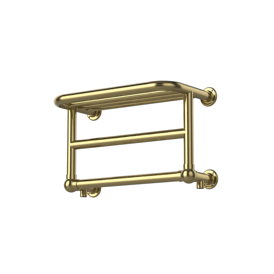 GRADE A2 - Brass Traditional Heated Towel Shelf Radiator 350 x 550mm- Regent