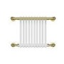 White and Brass Traditional Column Radiator with Towel Rail 510 x 740mm - Regent