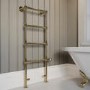 Brass Vertical Electric Towel Radiator 1200 x 479mm - Regent