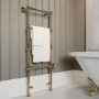 Brass Vertical Electric Towel Radiator 1200 x 479mm - Regent