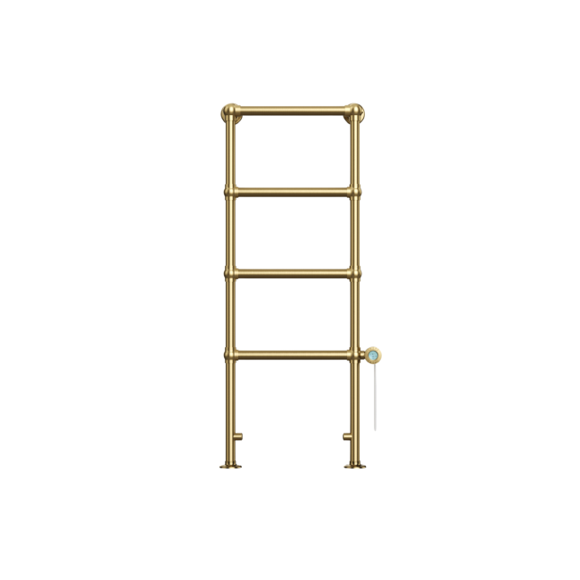 Brass Vertical Electric Towel Radiator 1200 x 479mm - Regent