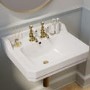 GRADE A1 - White Wall Hung Basin with 2 Tap Holes 570mm - Ripley