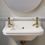 GRADE A1 - White Wall Hung Cloakroom Basin with 2 Tap Holes 506mm - Ripley