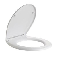 GRADE A1 - White Round Soft Close Toilet Seat with Quick Release - Ripley