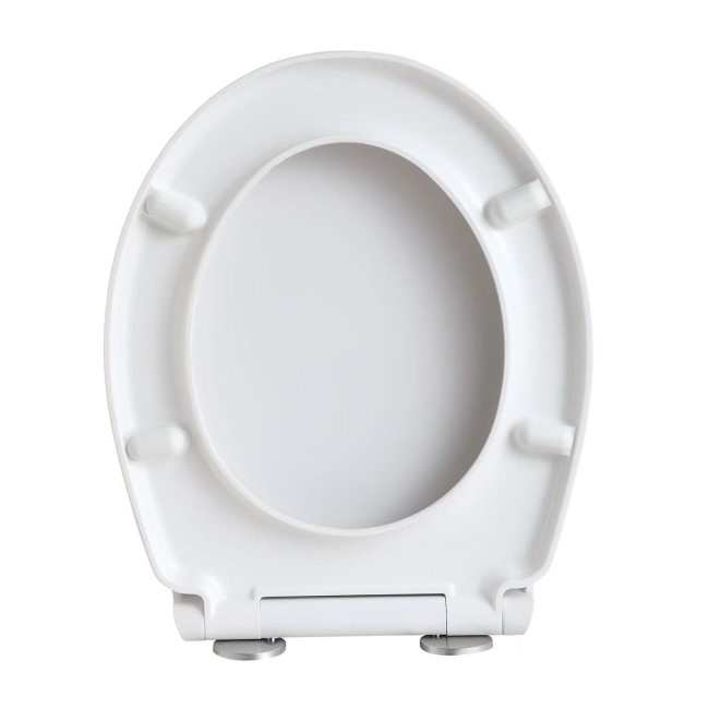 White Round Soft Close Toilet Seat with Quick Release - Ripley