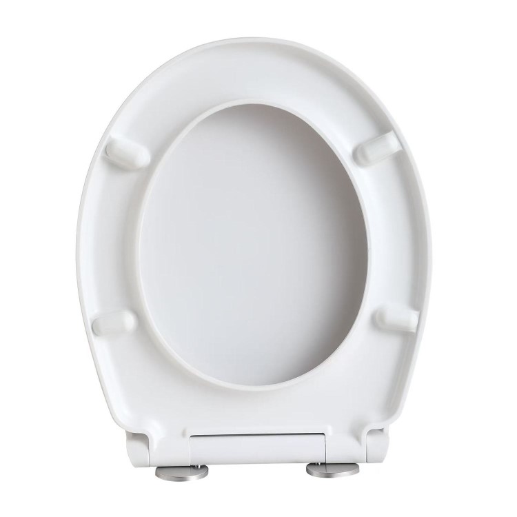 GRADE A1 - White Round Soft Close Toilet Seat with Quick Release - Ripley