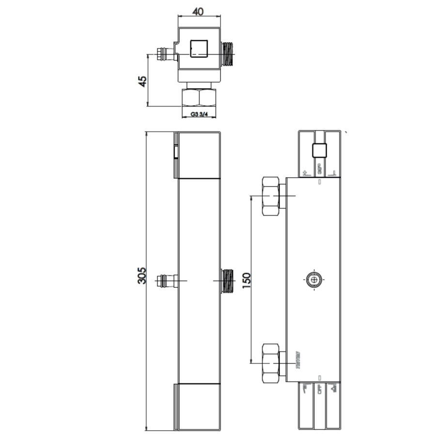 Triton Velino Cool Touch Bar Diverter Thermostatic Mixer Shower