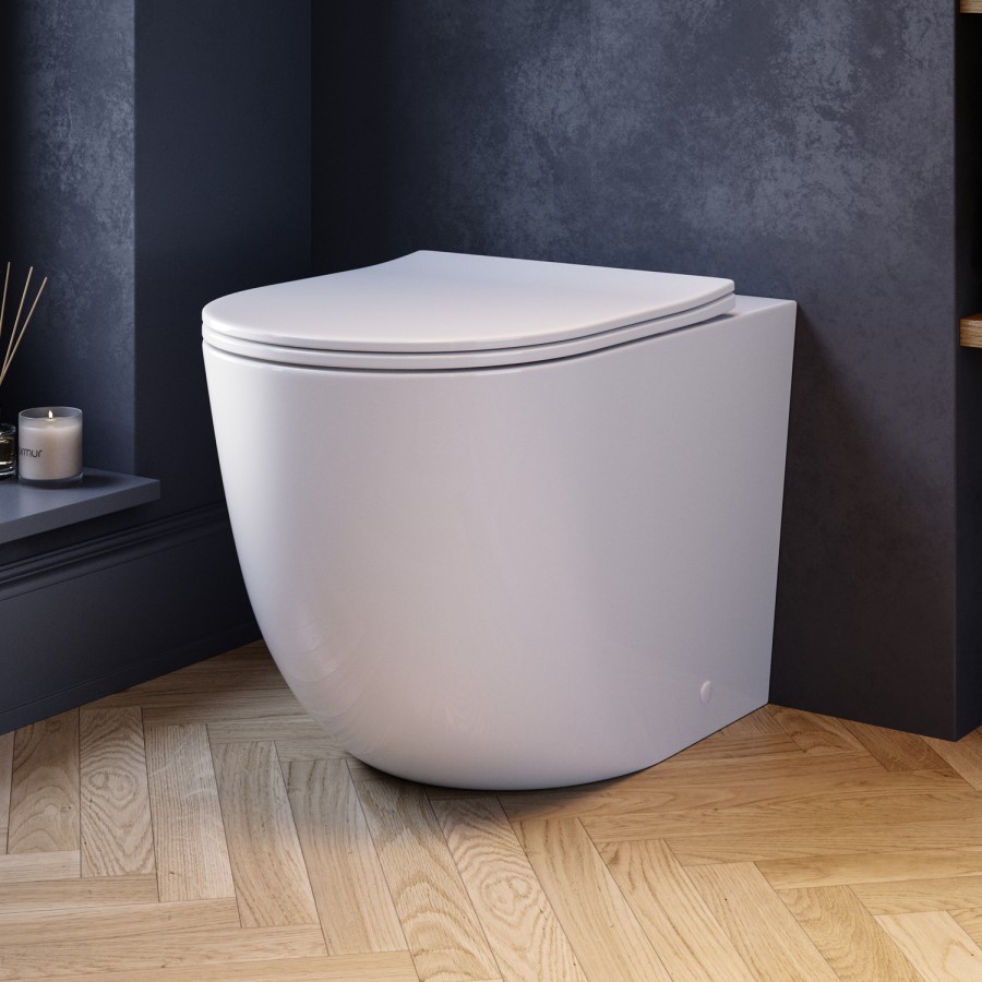 Back to Wall Rimless Toilet and Soft Close Seat - Roma