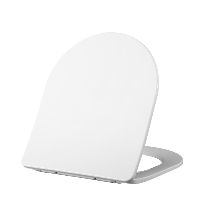 White Round Soft Close Toilet Seat with Quick Release - Roma