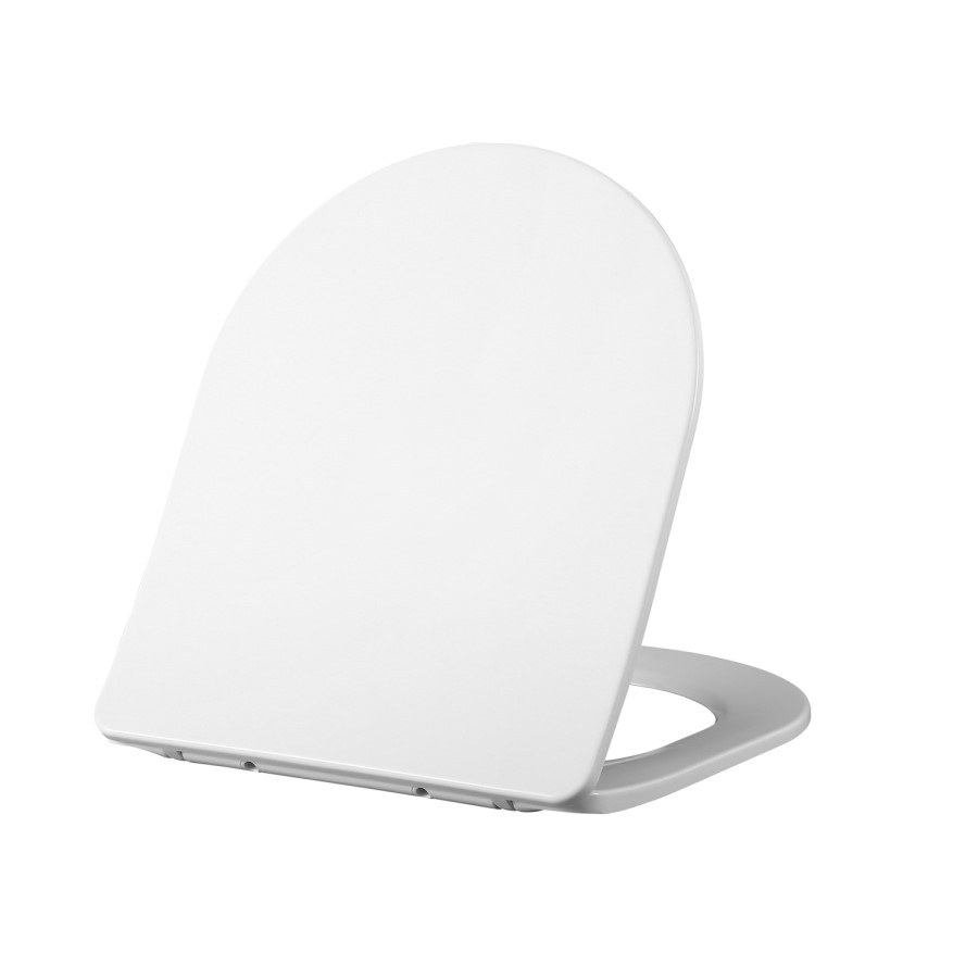 GRADE A1 - White Round Soft Close Toilet Seat with Quick Release - Roma