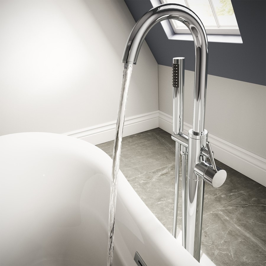 Chrome Freestanding Bath Shower Mixer Tap - S9