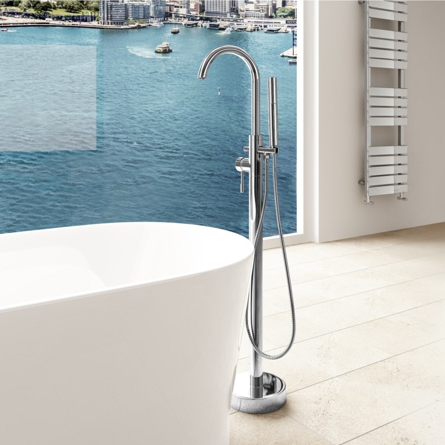 Chrome Freestanding Bath Shower Mixer Tap - S9