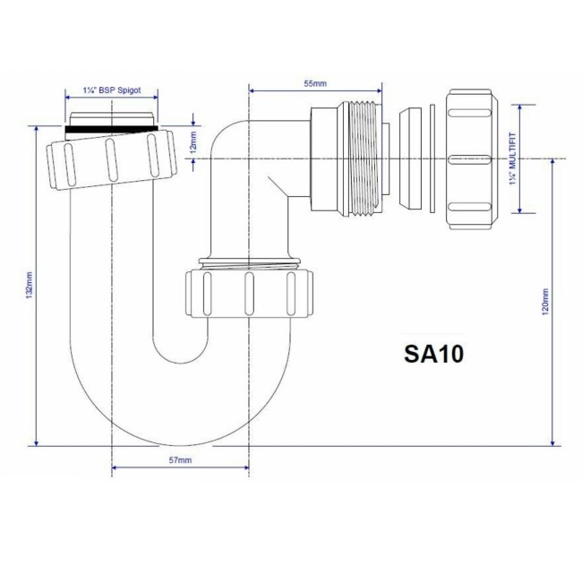 McAlpine Tubular Swivel P Trap