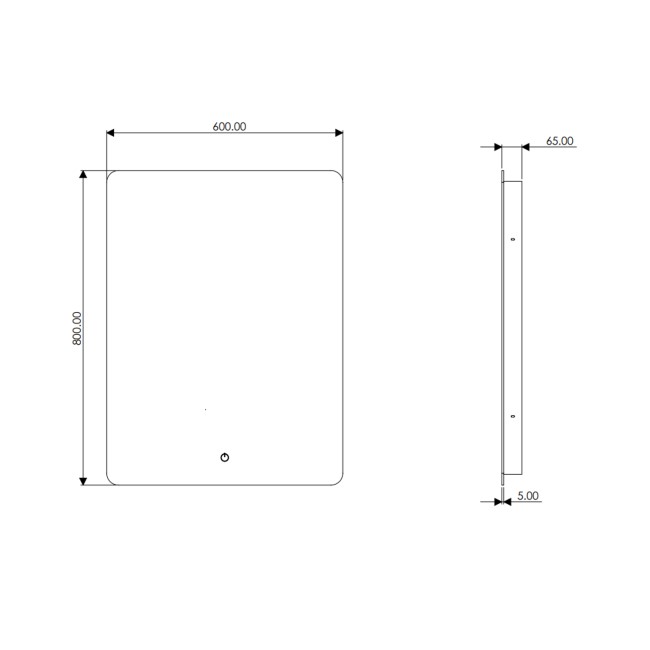 Sensio Reagan Rectangular Backlit Heated Bathroom Mirror with Lights & Shaver Socket 800 x 600mm