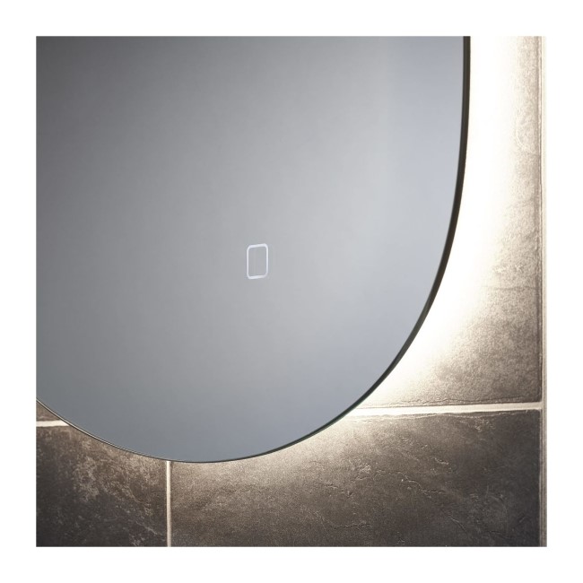 GRADE A1 - Teardrop Back Lit Bathroom Mirror - 550 x 800mm - Sensio Mistral