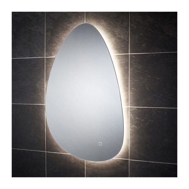 GRADE A1 - Teardrop Back Lit Bathroom Mirror - 550 x 800mm - Sensio Mistral