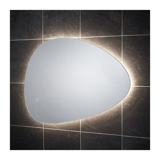 GRADE A1 - Teardrop Back Lit Bathroom Mirror - 550 x 800mm - Sensio Mistral