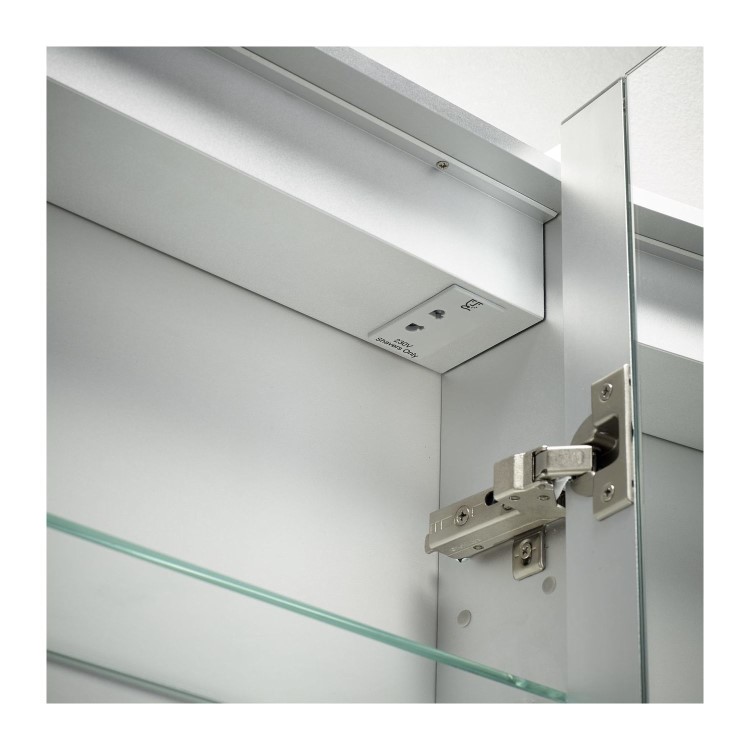 Sensio Ainsley 3 Door Chrome Mirrored Bathroom Cabinet with Lights & Bluetooth Speaker 1200 x 700mm