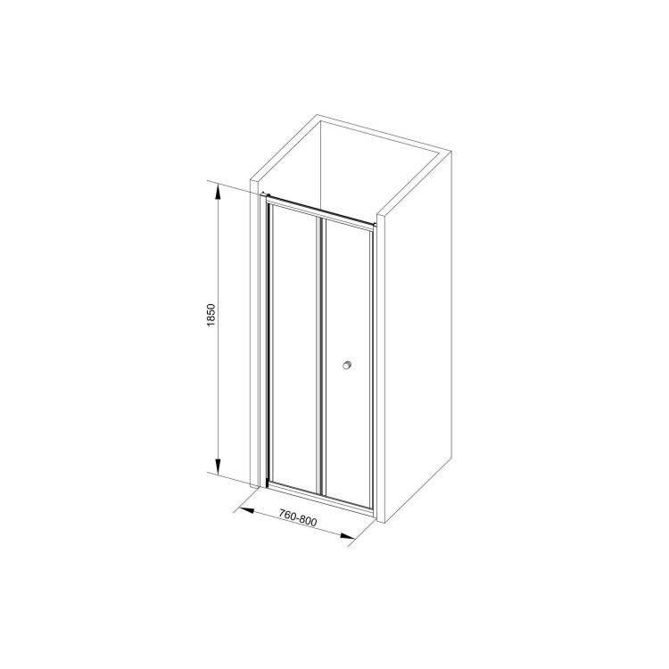 Bi-Fold Shower Door - 800 x 1850mm