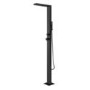 Black Thermostatic Mixer Outdoor Shower with Pencil Hand Shower 2 Outlets - Suva