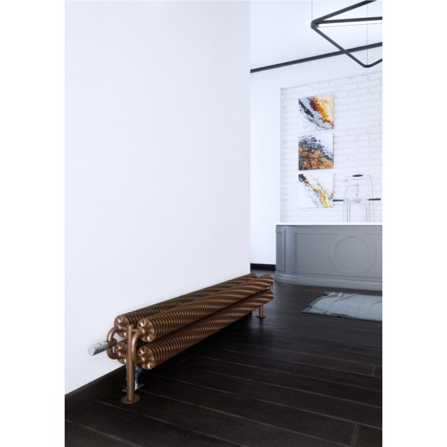 Brushed Copper Horizontal Radiator 190 x 1540mm -Industrial Style