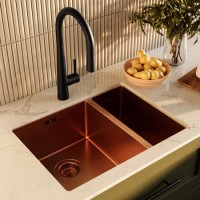 1.5 Bowl Copper Undermount Stainless Steel Kitchen Sink- Enza Tamara